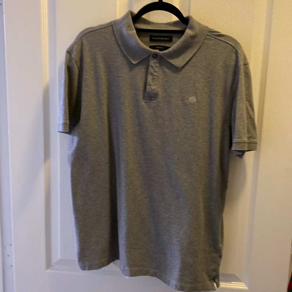 A Banana Republic grey polo shirt in excellent condition.